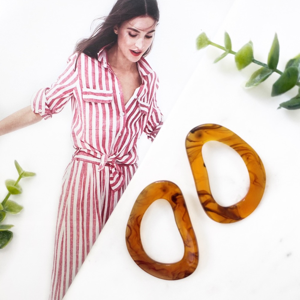 "Larsen" Earrings || Amber Geometric Statement